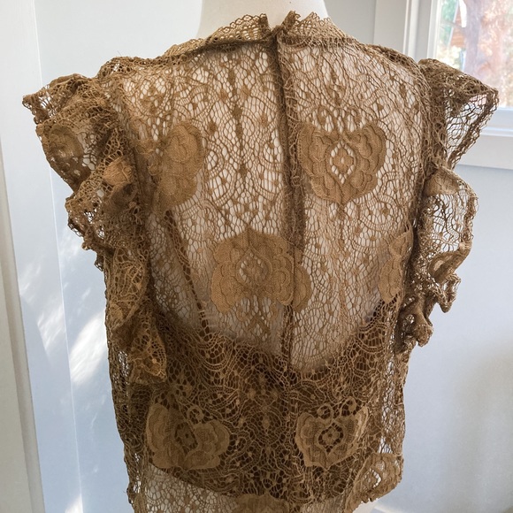 Zara Lace Top with built-in Camisole Size L - Picture 3 of 10